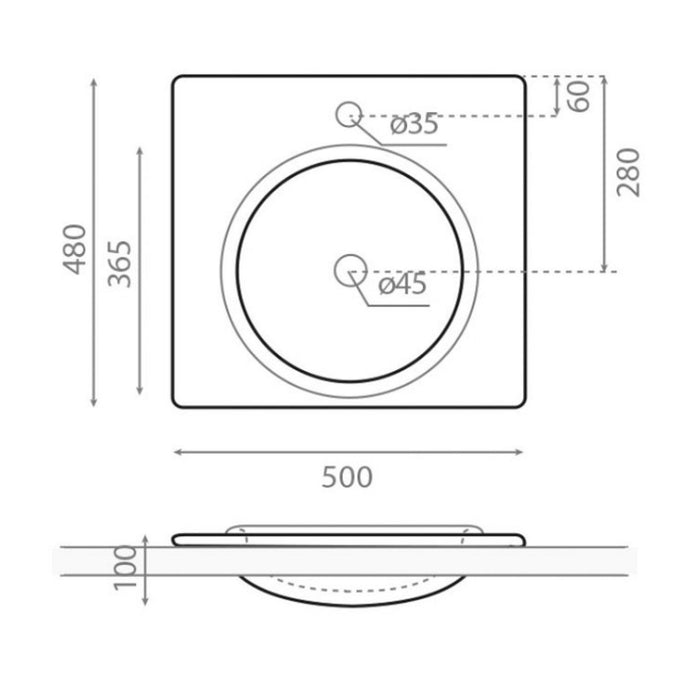 BATHCO 4005 LUNA-P Lavabo cuadrado 3 a 5 Días The Bath Collection 