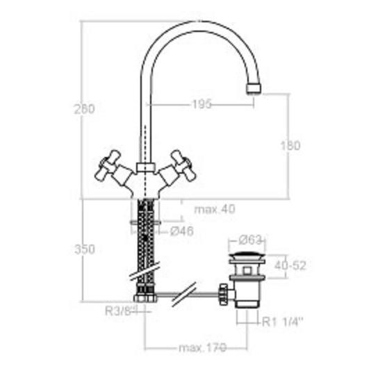 RAMON SOLER 3110C GAUDI Grifo Bimando Lavabo 7 a 10 Días Ramón Soler 