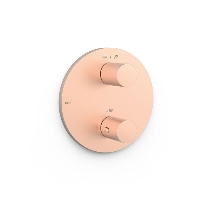 TRES 26225001OPM THERM-BOX Pieza Vista Para Caja Empotrada De 2 Vías Therm-Box Oro Rosa Mate