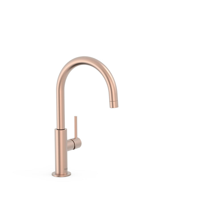 TRES 26290402OPM STUDY EXCLUSIVE Grifo Monomando Alto Con Maneta Lateral Para Lavabo Oro Rosa Mate