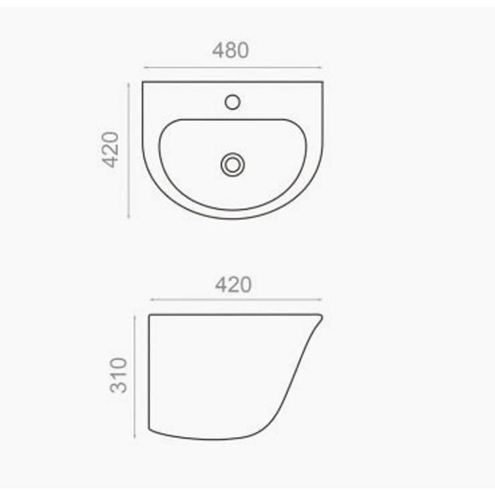 BATHCO 4085 GANTE Lavabo Suspendido 3 a 5 Días The Bath Collection 