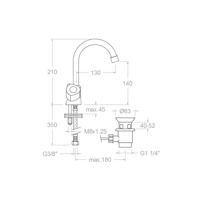 RAMON SOLER 7010CE10VA ECO Grifo Lavabo Con Desagüe 7 a 10 Días Ramón Soler 