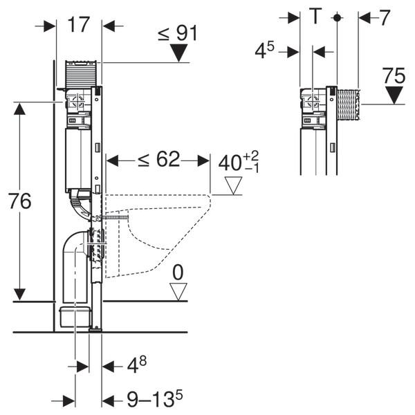 GEBERIT 111.003.001 DUOFIX Bastidor con cisterna empotrada inodoro suspendido 24/48 Horas Geberit 
