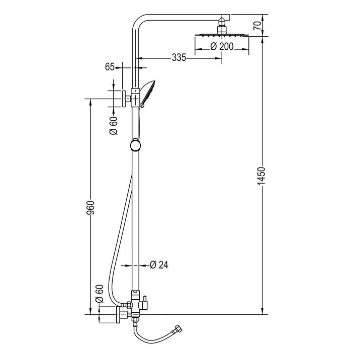 LLAVISAN L122324 ROUND PLUS Columna Ducha Sin Grifo 2 a 3 Días LLAVISAN 