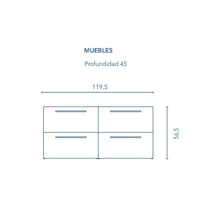 ROYO C0071391 EASY Mueble+Lavabo 120 Antracita 5 a 7 Días MOBILIARIO ROYO 