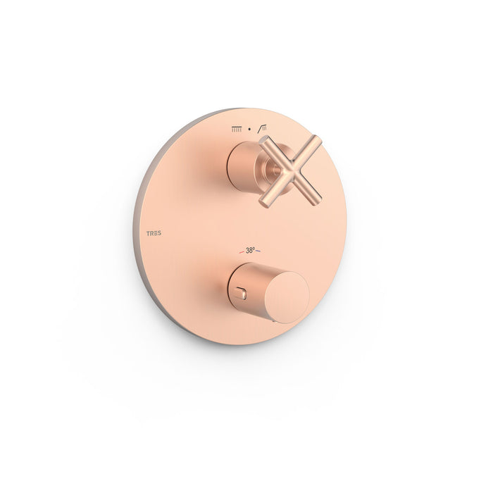 TRES 28325001OPM MONT BLANC Pieza Vista Para Caja Empotrada De 2 Vías Therm-Box Oro Rosa Mate