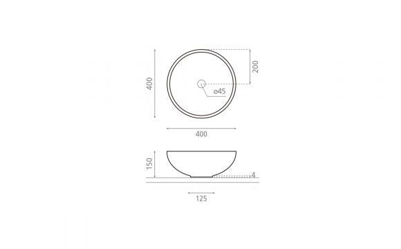 BATHCO 4084MT NEW LYS Lavabo Redondo Blanco Mate