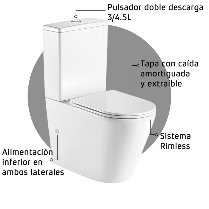 BATHME B009382 ELEGANCE Inodoro Rimless Completo Blanco 2 a 3 Días BATHME 