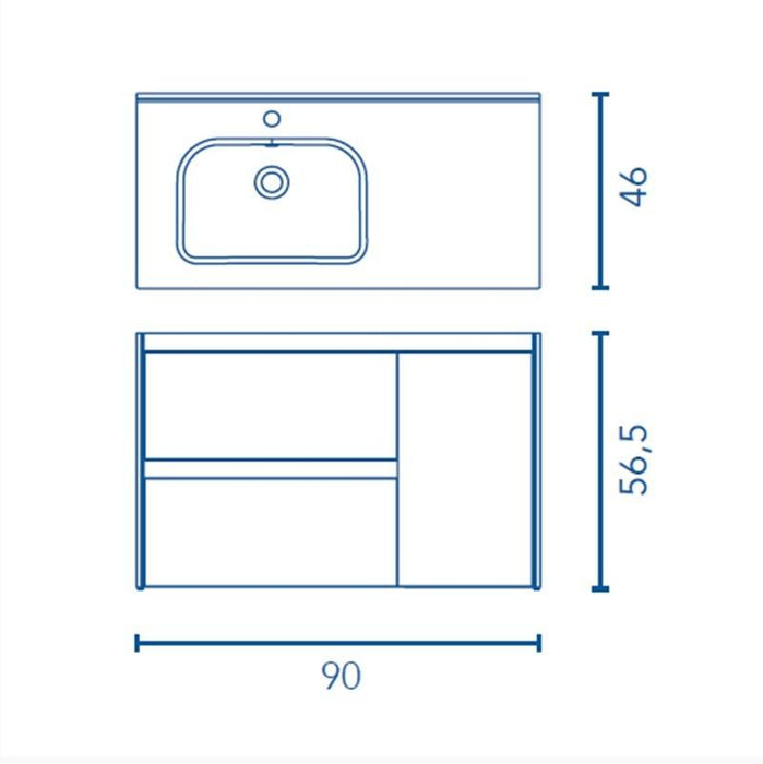 ROYO ALFA Conjunto Mueble 90 Blanco 5 a 7 Días MOBILIARIO ROYO 