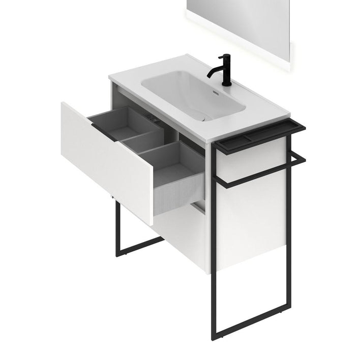 AMIZUVA KEIKO Mueble+Lavabo 2 Cajones Blanco Brillo 3 a 5 Días AMIZUVA 