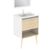 AMIZUVA NARA Mueble+Lavabo 1 Cajón 1 Hueco Blanco Mate Roble Arenado 3 a 5 Días AMIZUVA 