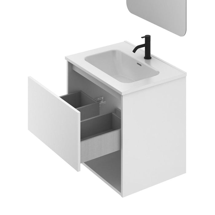 AMIZUVA NIWA Mueble+Lavabo 1 Cajón 1 Hueco Blanco Brillo 3 a 5 Días AMIZUVA 