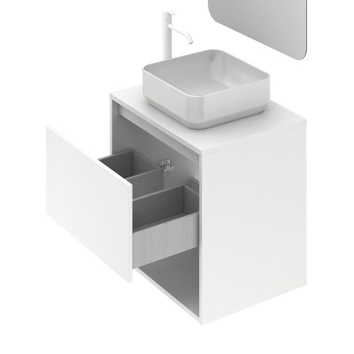 AMIZUVA NIWA TOP Mueble+Lavabo 1 Cajón 1 Hueco Blanco Brillo 3 a 5 Días AMIZUVA 