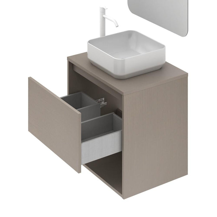 AMIZUVA NIWA TOP Mueble+Lavabo 1 Cajón 1 Hueco Fumé Arenado 3 a 5 Días AMIZUVA 