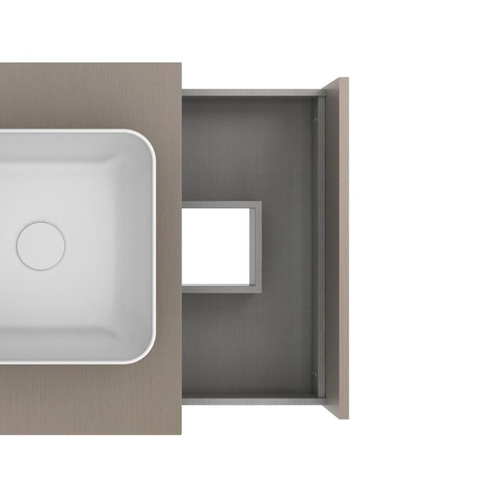 AMIZUVA NIWA TOP Mueble+Lavabo 1 Cajón 1 Hueco Fumé Arenado 3 a 5 Días AMIZUVA 