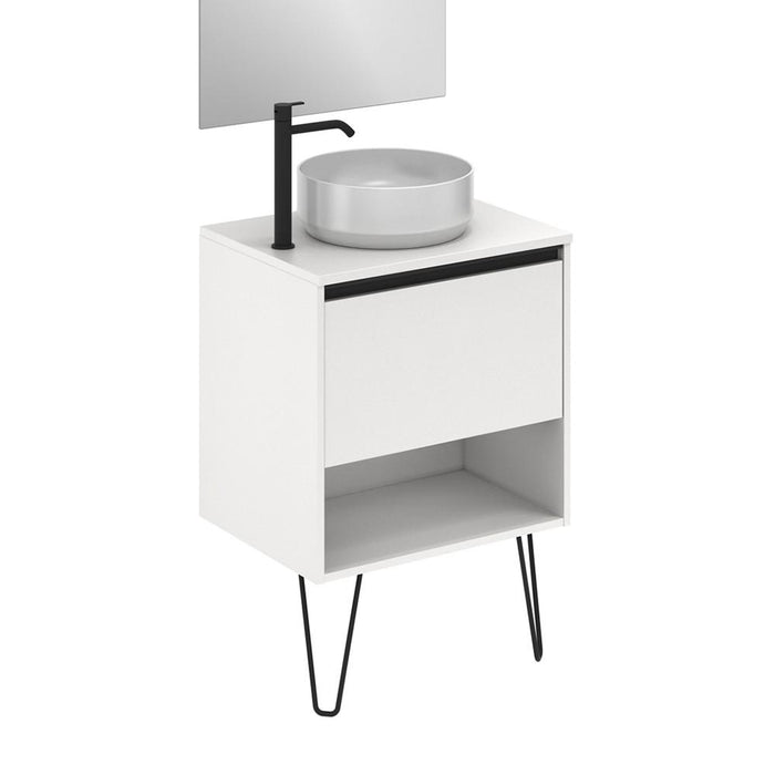 AMIZUVA YOKO TOP Mueble+Lavabo 1 Cajón 1 Hueco Blanco Brillo 3 a 5 Días AMIZUVA 