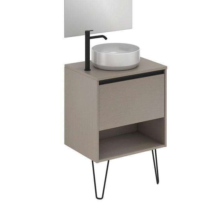 AMIZUVA YOKO TOP Mueble+Lavabo 1 Cajón 1 Hueco Fumé Arenado 3 a 5 Días AMIZUVA 