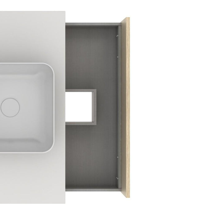 AMIZUVA C0073871 NARA TOP Conjunto Completo 80 1 Cajón 1 Hueco Blanco Mate Roble Arenado 3 a 5 Días AMIZUVA 