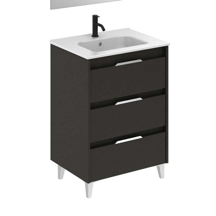 AMIZUVA SUKI Mueble+Lavabo 3 Cajones Antracita Brillo 3 a 5 Días AMIZUVA 