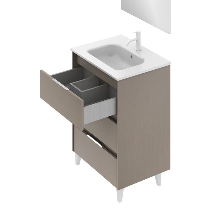 AMIZUVA SUKI Mueble+Lavabo 3 Cajones Fumé Arenado 3 a 5 Días AMIZUVA 