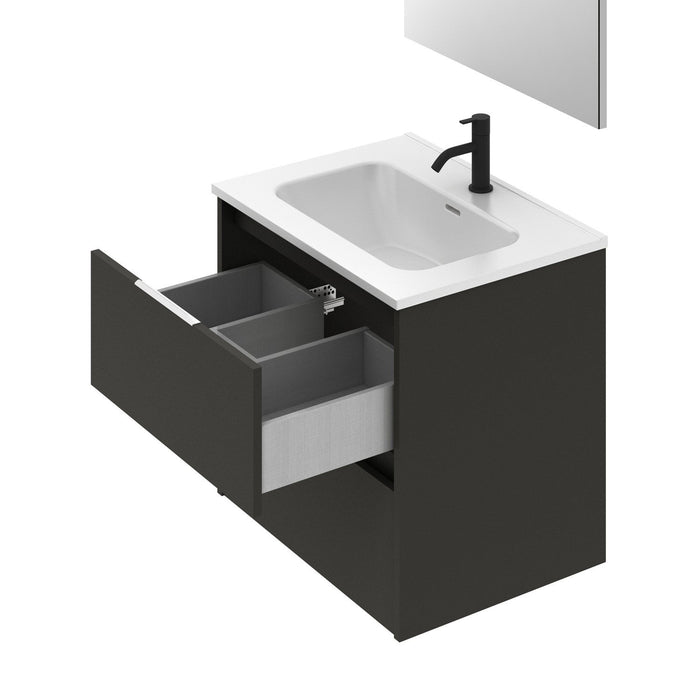 AMIZUVA SUKI Mueble+Lavabo 2 Cajones Antracita Brillo 3 a 5 Días AMIZUVA 