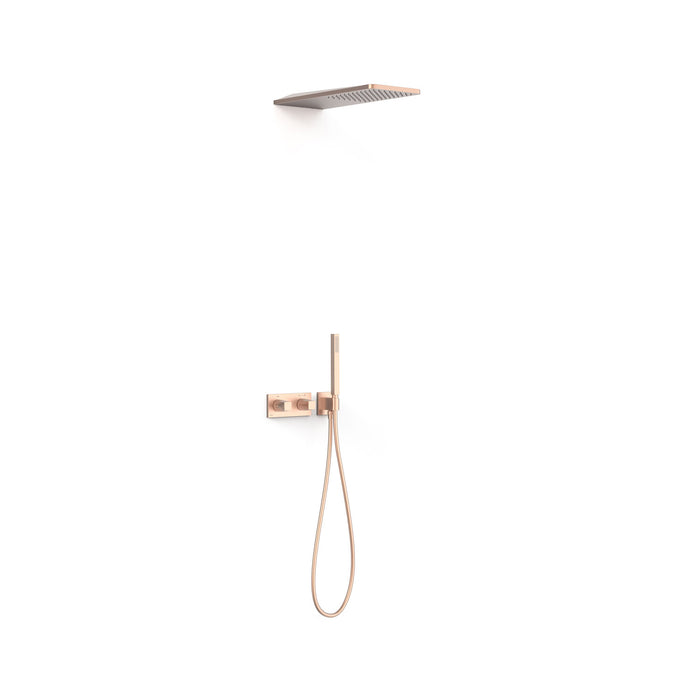 TRES 30725205OPM B-SYSTEM Kit De Grifo Termostático Empotrado De 2 Vías B-System Para Ducha Oro Rosa Mate