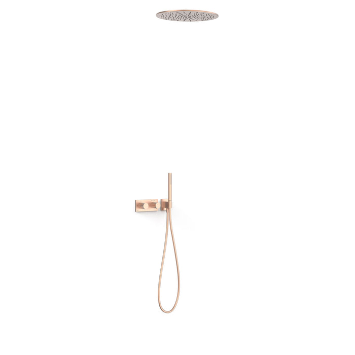 TRES 30735206OPM B-SYSTEM Kit De Grifo Termostático Empotrado De 2 Vías B-System Para Ducha Oro Rosa Mate