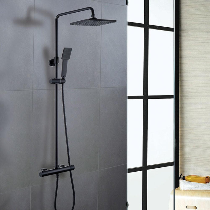 LLAVISAN L126004 Conjunto De Ducha Termostático Negro Mate Cuadrado 24/48 Horas LLAVISAN 
