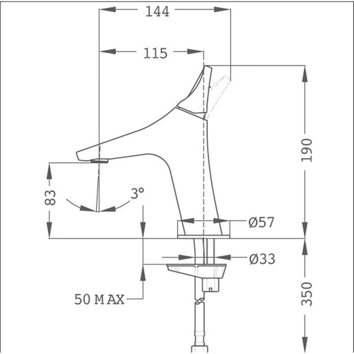 TEKA 91346020G2 SENSE Grifo Monomando Lavabo Tamaño S 3 a 5 Días STROHM TEKA 