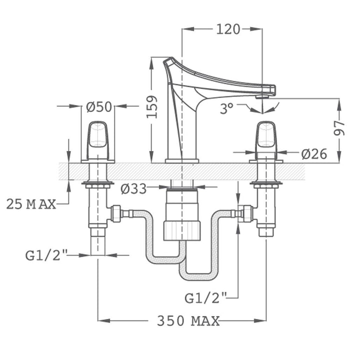 TEKA 91431020G3 SENSE Grifo Monomando Lavabo Con 3 Agujeros Acabado Cobre 3 a 5 Días STROHM TEKA 