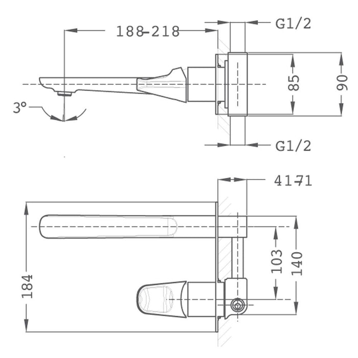 TEKA 91491020BZ SENSE Grifo Monomando Lavabo Mural Acabado Bronce Con Placa 3 a 5 Días STROHM TEKA 