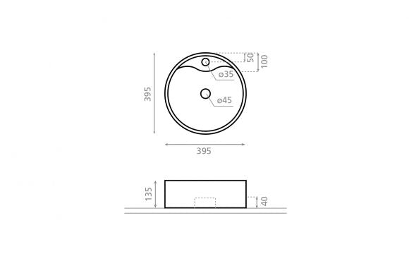 BATHCO 0040N VIENA Lavabo Encimera Blanco
