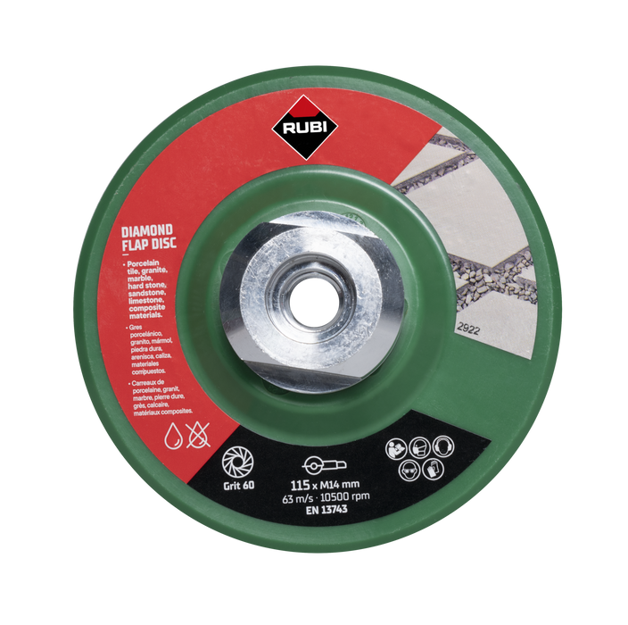 RUBI 32921 50/60 GRIT GRUESO Disco Ø115