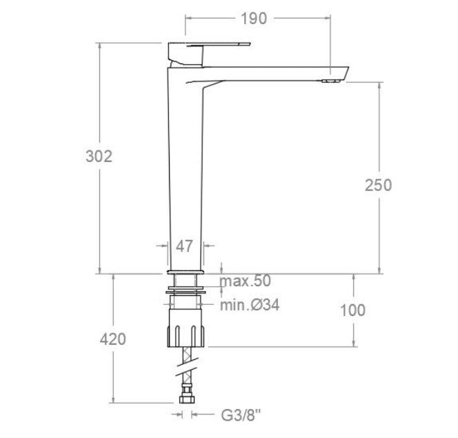 RAMONSOLER 3602 ALEXIA Grifo Lavabo Monomando XL Cromo