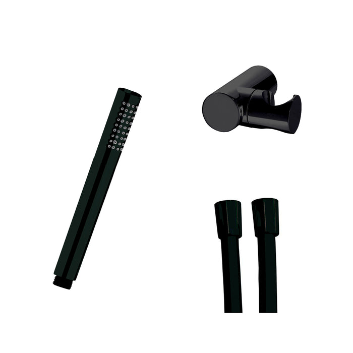 RAMONSOLER 3749DNM HIDROTERAPIA Equipo de Ducha de Mano con Flexible y Soporte Negro Mate
