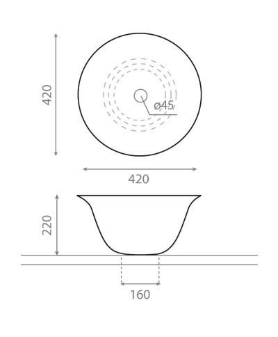 BATHCO 4062 NORDIC Lavabo Encimera Cónico Blanco 3 a 5 Días The Bath Collection 