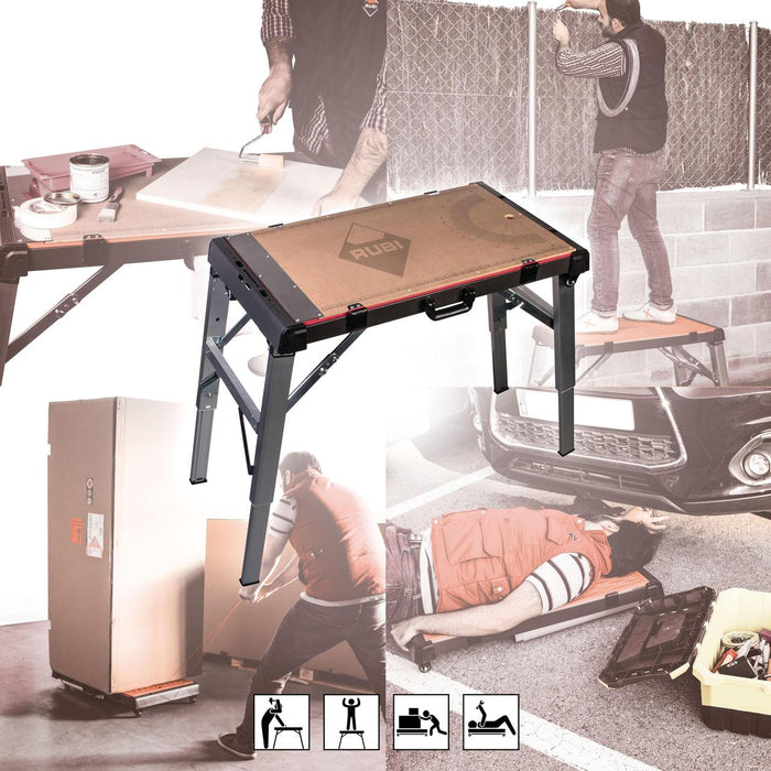 RUBI 66924 Mesa de trabajo plegable 4 en 1