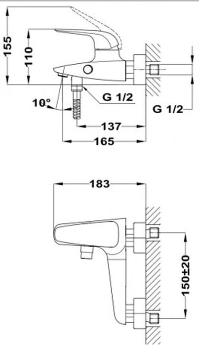TEKA 67121020N2 ITACA Grifo De Bañera Acabado Negro Mate 3 a 5 Días STROHM TEKA 