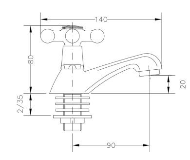 GENEBRE 68500 09 45 66 NEW REGENT Grifo Lavabo 1 Agua 7 a 10 Días Genebre 