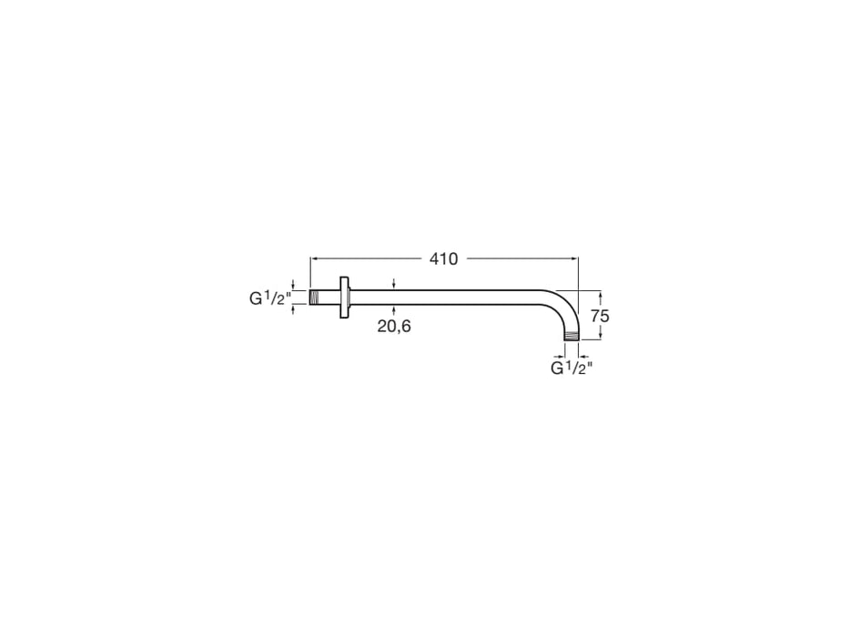 ROCA A5B0250C00 Brazo de Pared para Rociador 400 mm