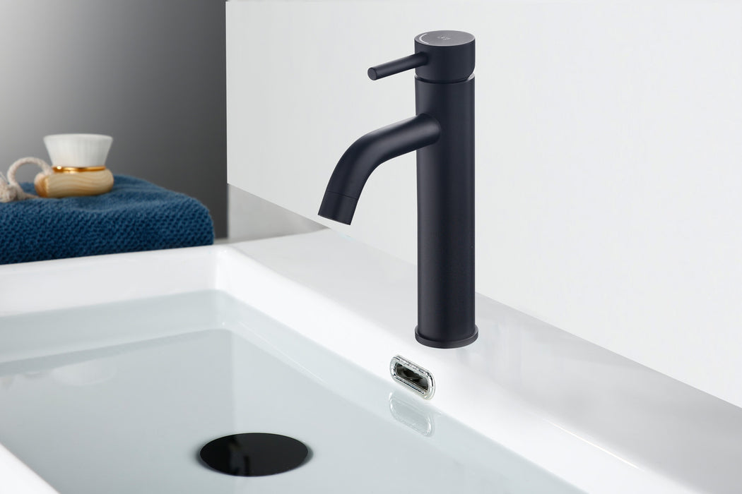 SKY BATH CDR007-3NG ROCK Monomando Lavabo Alto Negro Mate