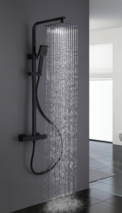 SKY BATH CTP002/NG PARADISE Conjunto Ducha Termostática Negro Mate