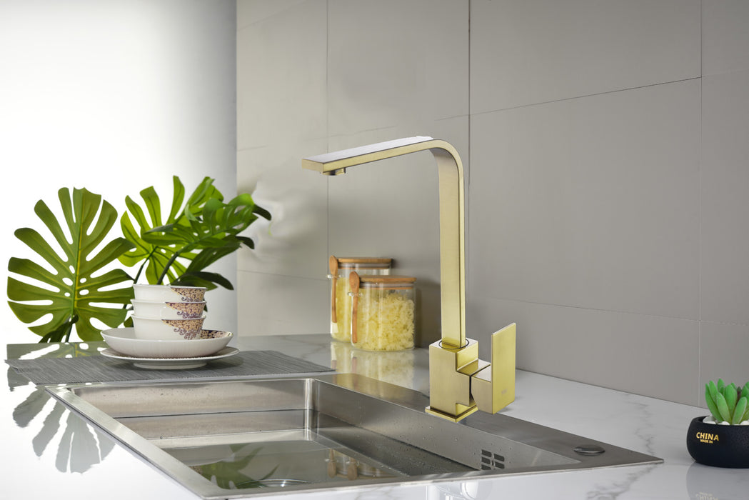 SKY BATH GCC005/ORO CROSS Grifo De Cocina Oro Cepillado