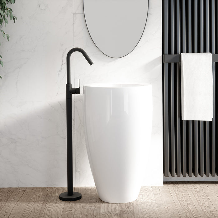 RAMONSOLER 367602SNM ALEXIA Grifo Monomando Lavabo Columna De Pie Negro Mate