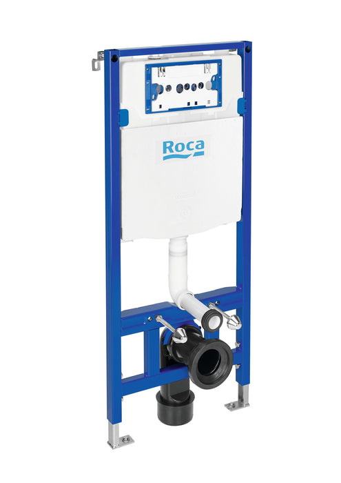ROCA PACK MERIDIAN+DUPLO Inodoro Suspendido Rimless Pulsador Cromo