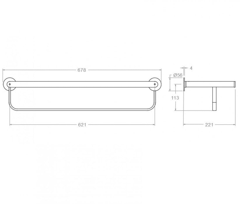RAMONSOLER TOAL03 ERGOS Toallero Tamaño XL Acero Inox Cepillado