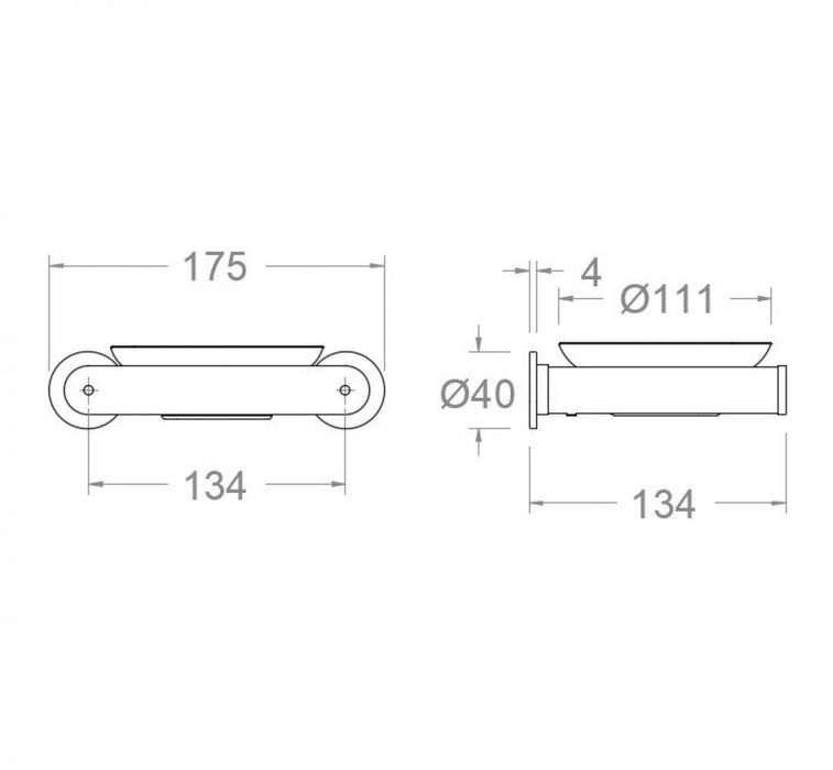 RAMONSOLER SOP02 ERGOS Soporte Jabonera Con Plato Acero Inox Cepillado