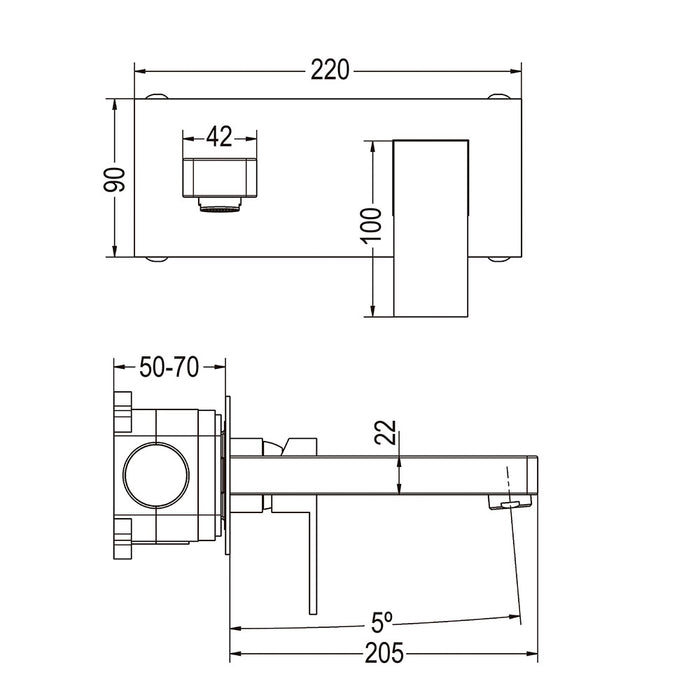 LLAVISAN 153614 VELA Monomando Empotrar Lavabo Cromo