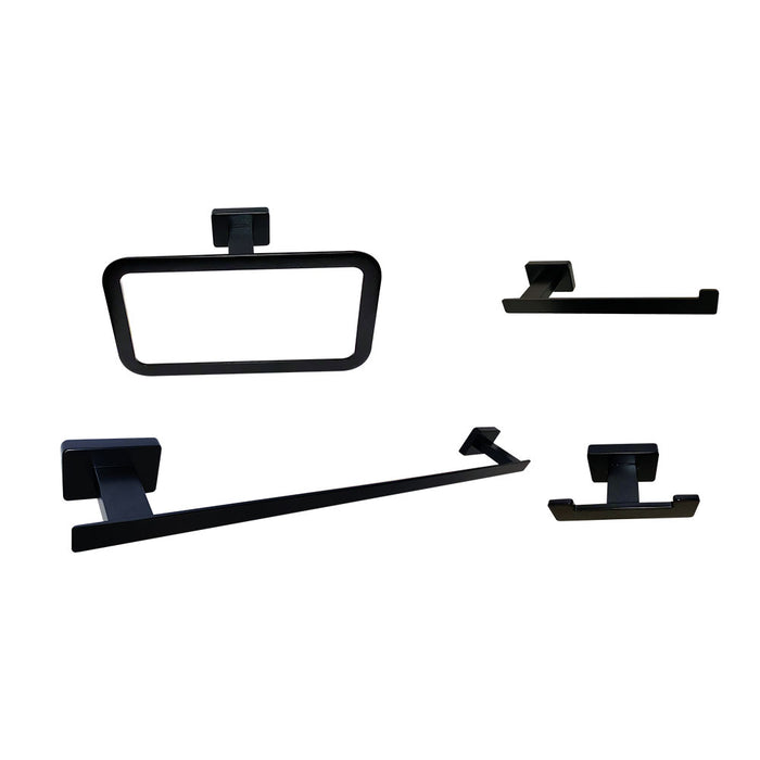 LLAVISAN 836694 ACC QUAD Pack 4 Piezas Baño Color Negro Mate