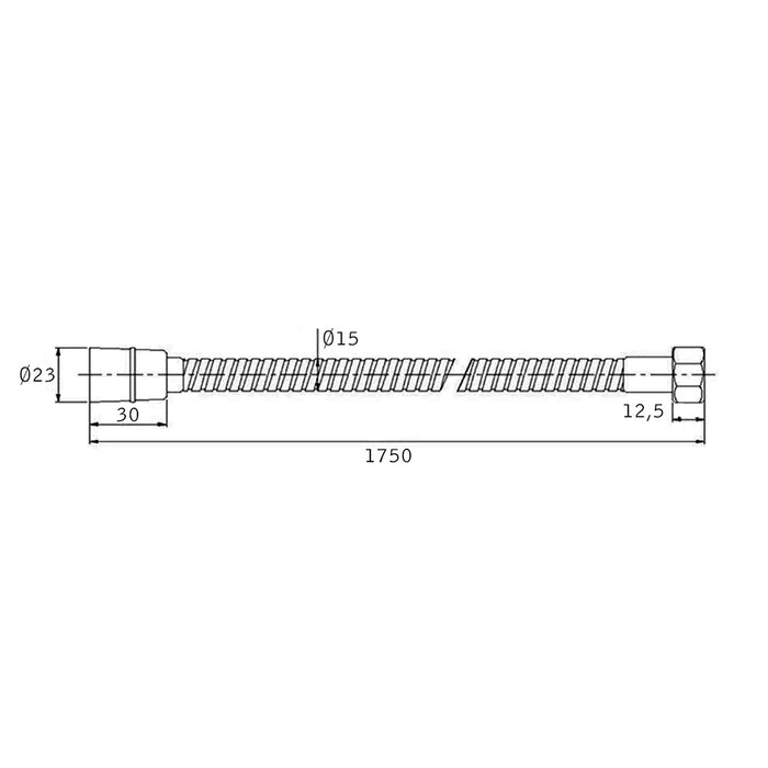 LLAVISAN L102271 Flexo Ducha Latón 175 Cm Cromo